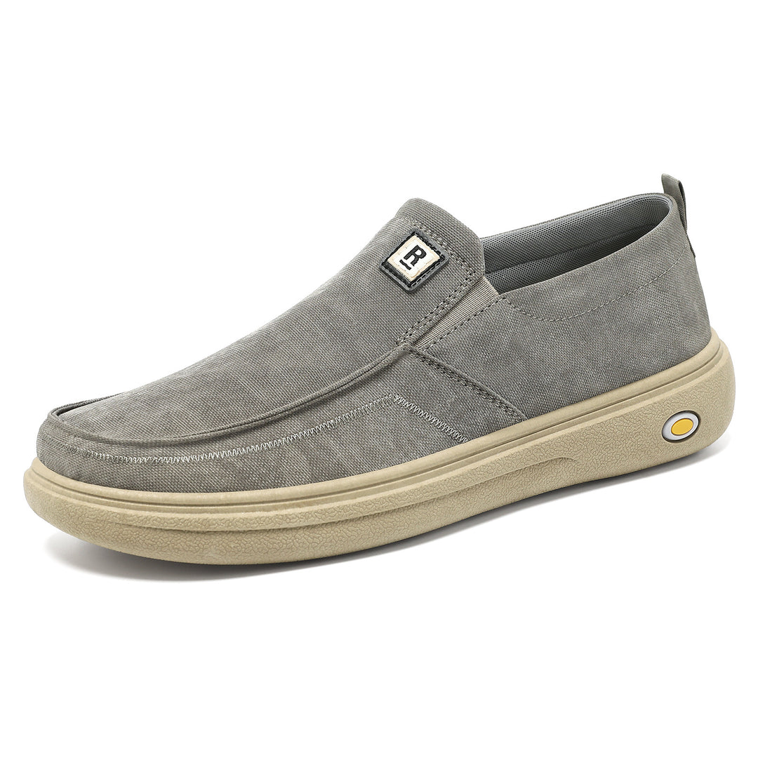 Herren nan lässiger Canvas-Slip-On Freizeitschuh mit Memory-Fußbett und stoßdämpfender Gummisohle Drune