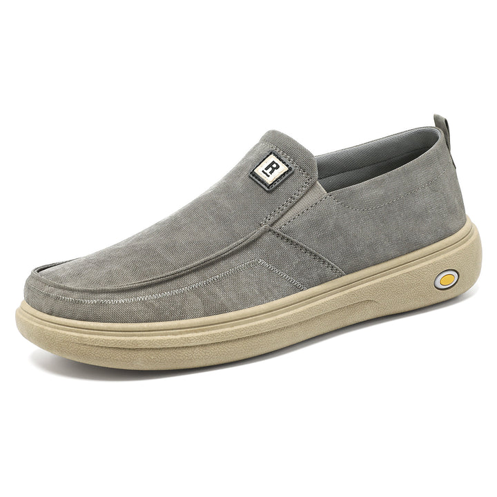 Herren nan lässiger Canvas-Slip-On Freizeitschuh mit Memory-Fußbett und stoßdämpfender Gummisohle Drune