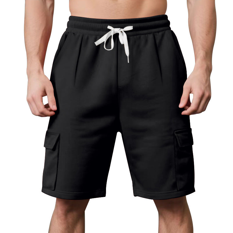 Herren nan elastische Cargo-Bermuda mit Kordelzug und Mehrfachtaschen Drune