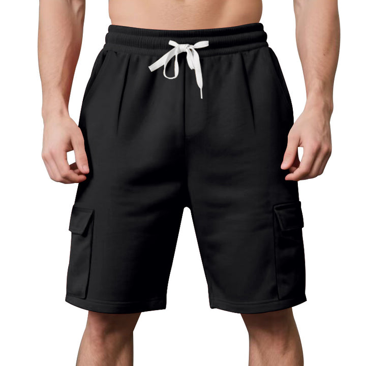 Herren nan elastische Cargo-Bermuda mit Kordelzug und Mehrfachtaschen Drune