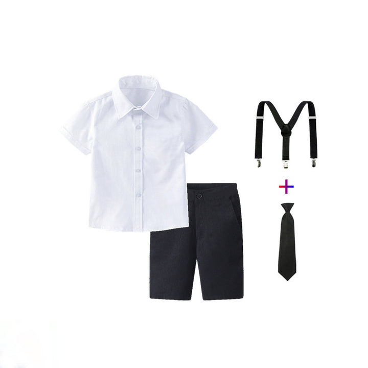Damen festliches Hemd und Shorts Set mit Hosenträgern Drune