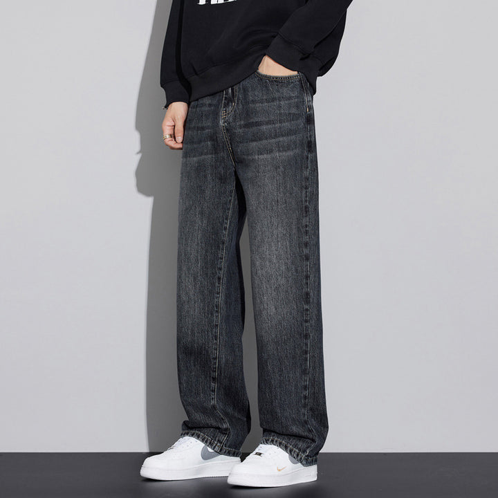 Herren Weite Denim-Jeans im Vintage-Look mit tiefer Leibhöhe und lässiger Passform Drune