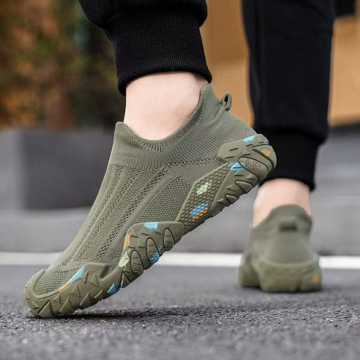 Herren Elastischer Strick-Fußschuh mit rutschfester, gemusterter Profilsohle Drune