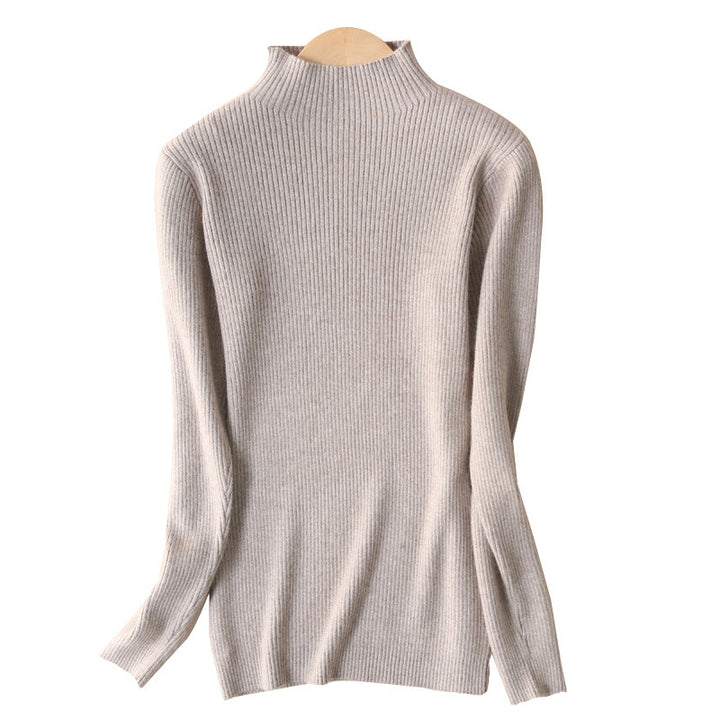 Damen Figurbetonter Feinstrick-Rollkragenpullover mit extrafeiner Rippenstruktur und kaschmirweicher Haptik Drune
