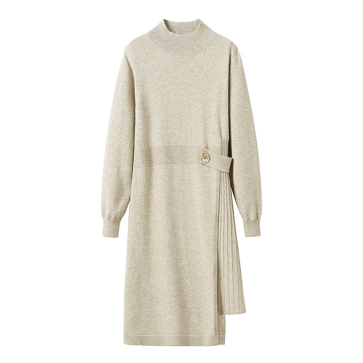 Damen Strickkleid mit elegantem Rippdesign und asymmetrischem Schnitt Drune