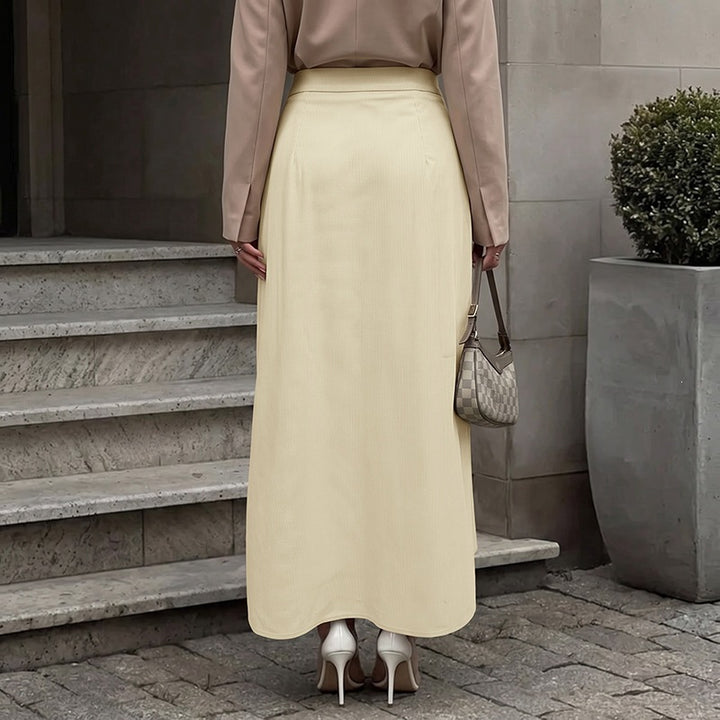 Damen Eleganter Plisseerock mit tiefem Bund und Taschen Drune