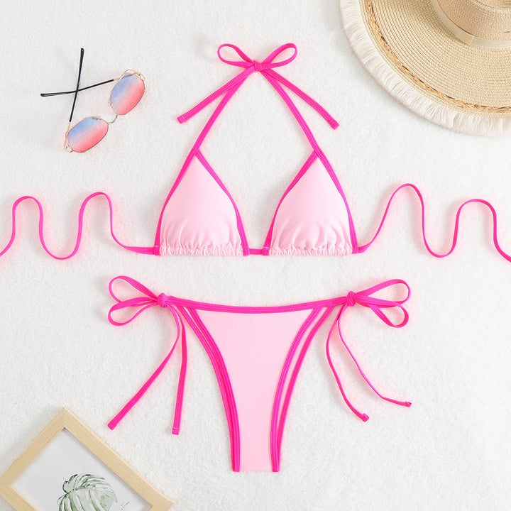 Damen Triangel-Bikini mit verspielten Schleifen Drune