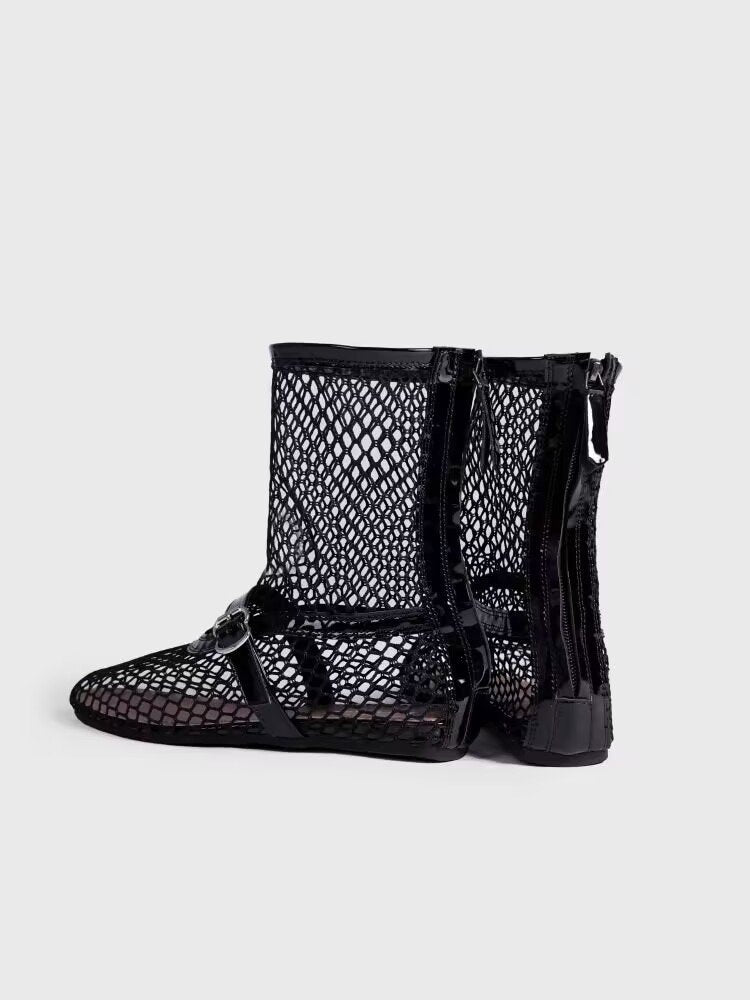 Damen Netzstiefeletten mit modischen Akzenten und komfortablem Futter Drune