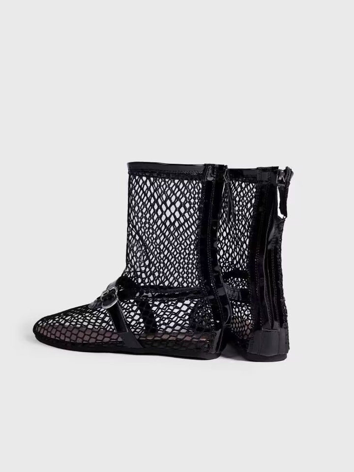 Damen Netzstiefeletten mit modischen Akzenten und komfortablem Futter Drune