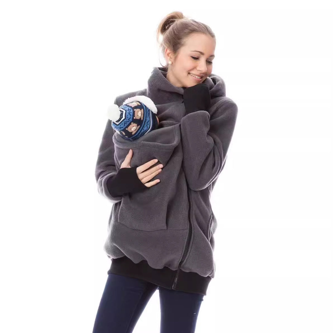 Damen kuscheliger Tragepullover mit integriertem Baby-Einsatz Drune
