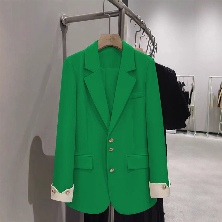 Damen Eleganter Blazer mit goldenen Knopfdetails Drune