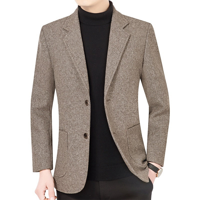 Herren Strukturierter Strickblazer mit Reverskragen und aufgesetzten Taschen Drune