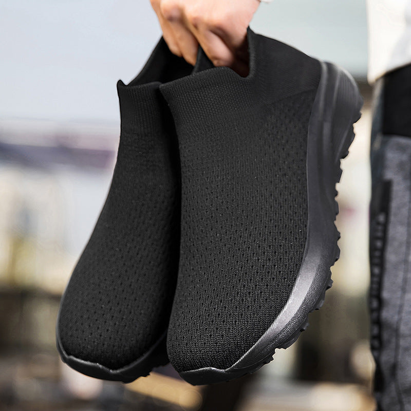 Unisex nan elastischer Strick-Schlupfschuh mit konturierter viskoelastischer Innensohle und rutschfester stoßdämpfender Laufsohle Drune