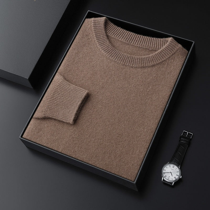Herren Rundhals-Pullover im Kaschmir‑Look mit extraweichem Flor und Geschenkbox Drune