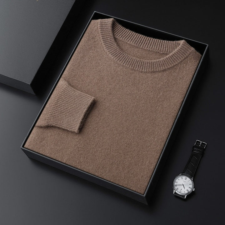 Herren Rundhals-Pullover im Kaschmir‑Look mit extraweichem Flor und Geschenkbox Drune