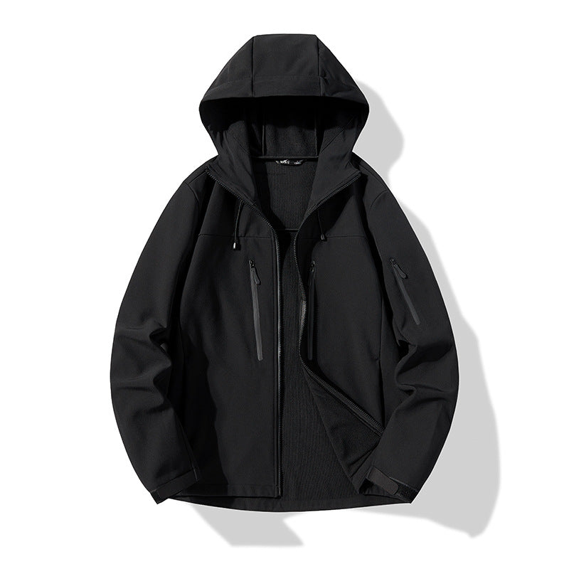 Herren Softshell-Kapuzenjacke mit winddichter Membran, atmungsaktivem Futter und Multifunktions-Taschen Drune