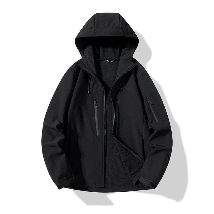 Herren Softshell-Kapuzenjacke mit winddichter Membran, atmungsaktivem Futter und Multifunktions-Taschen Drune
