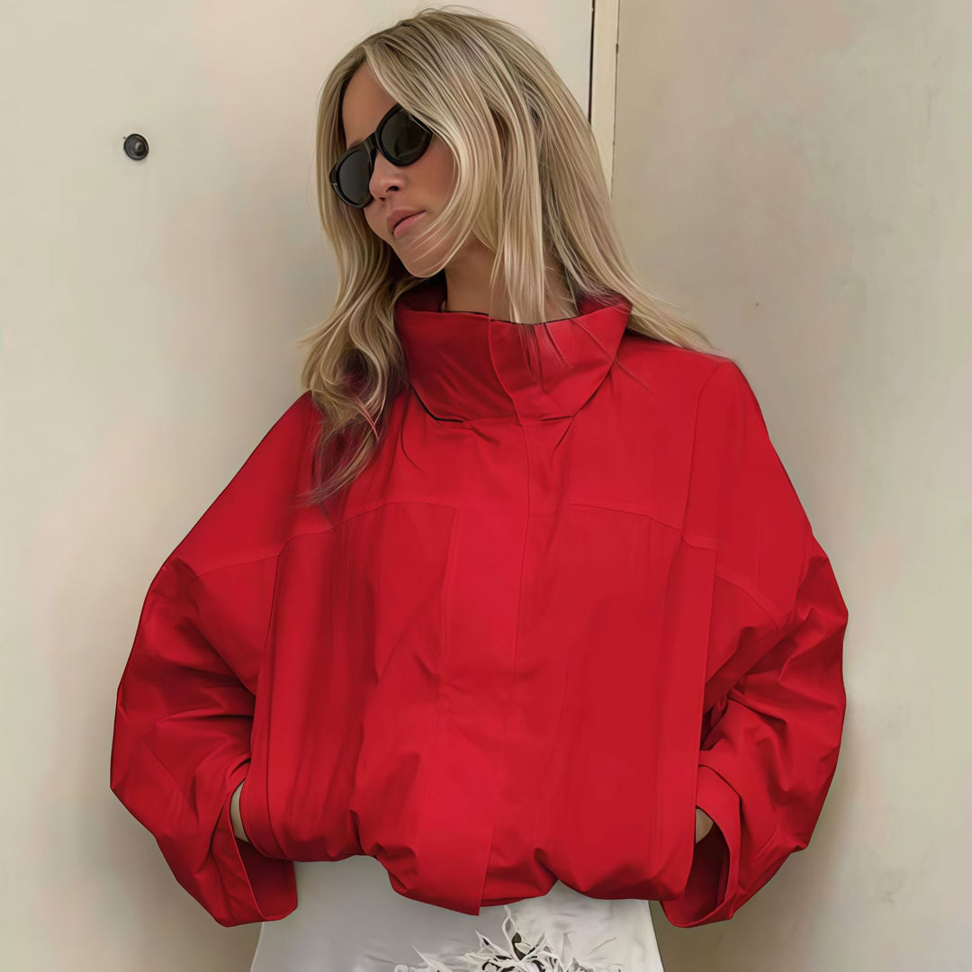 Damen Funktionale Oversized-Jacke mit hohem Kragen und innovativem Design Drune