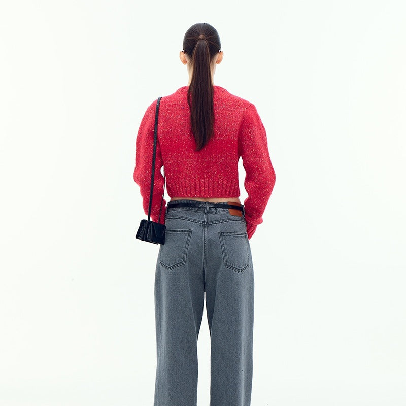 Damen modischer kurz geschnittener Pullover Drune