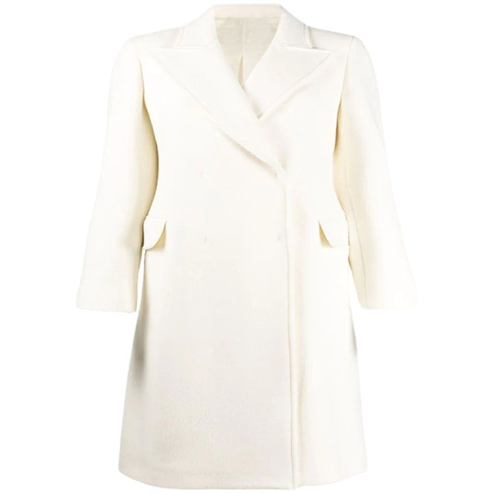 Damen Clean-Cut Longmantel mit überschnittenem Revers und klarer Tailoring‑Silhouette Drune