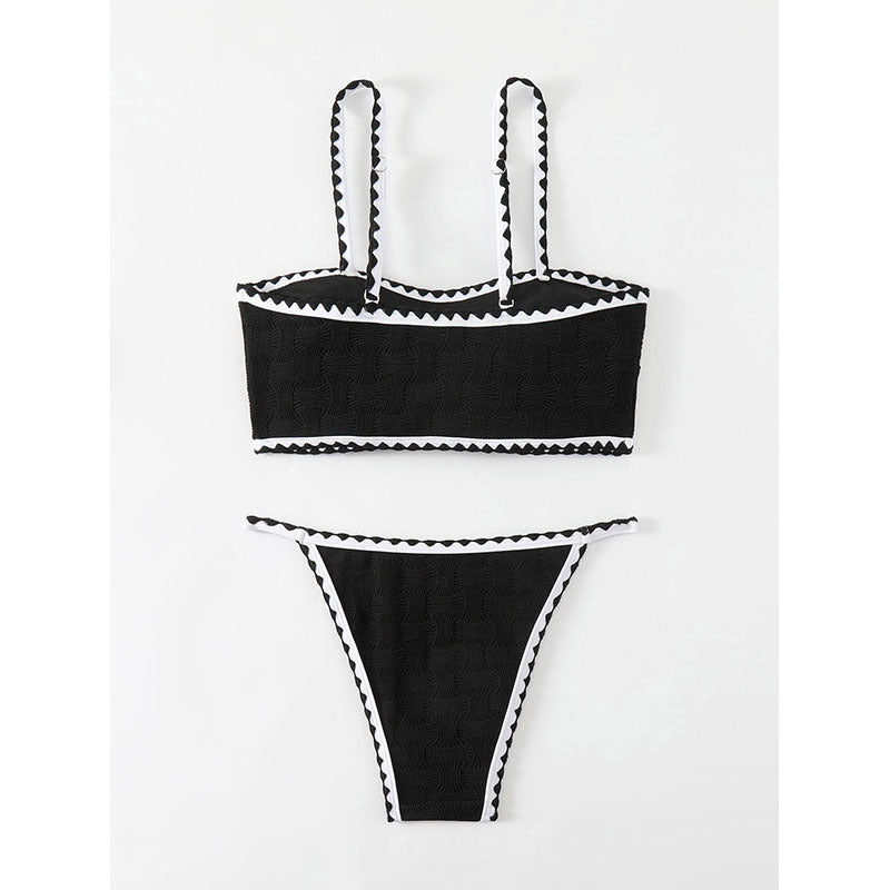 Damen Bikiniset mit modischem Texturmuster Drune