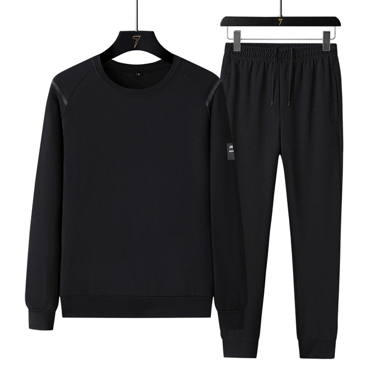 Herren Sportlicher Trainingsanzug-Set mit Reißverschlussjacke, Rundhalsausschnitt-Sweatshirt und Slim-Fit Jogginghose Drune