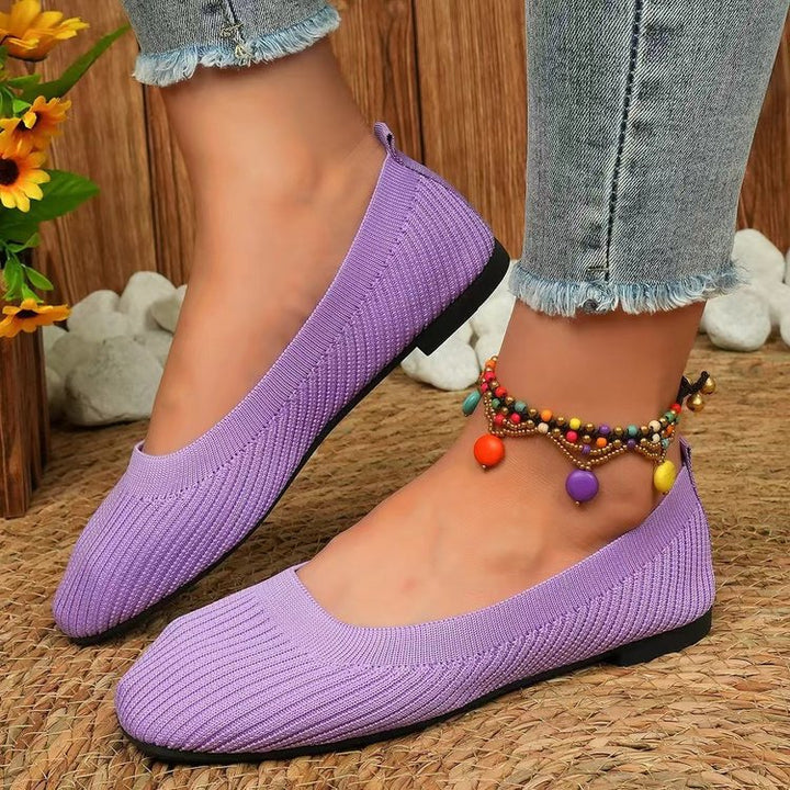 Damen Komfortable und modische Ballerinas mit strukturiertem Obermaterial Drune