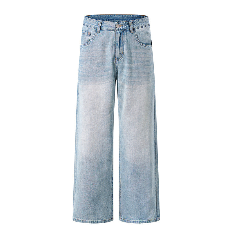Damen High-Waist Wide-Leg Jeans aus softem Denim mit weitem Bein Drune