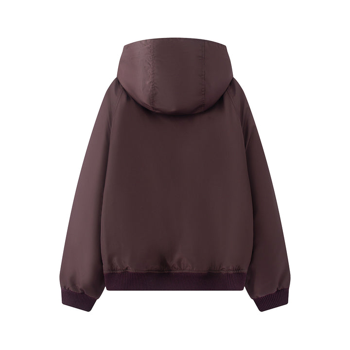 Damen nan wattierte Kapuzenjacke mit Teddyfutter, verdeckter Reißverschluss und Rippbündchen Drune
