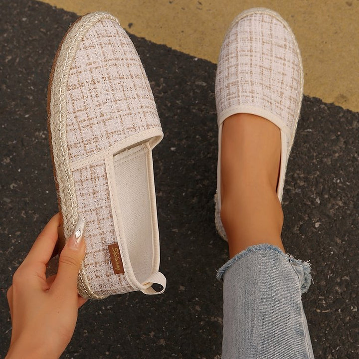 Damen  atmungsaktive Strick-Espadrilles mit geflochtener Jute-Sohle und flexiblem Memory-Fußbett Drune