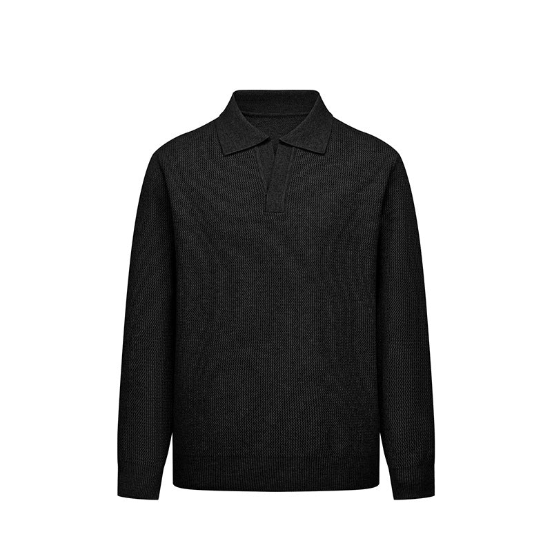 Herren Modisches Langarm Strickpolo Drune