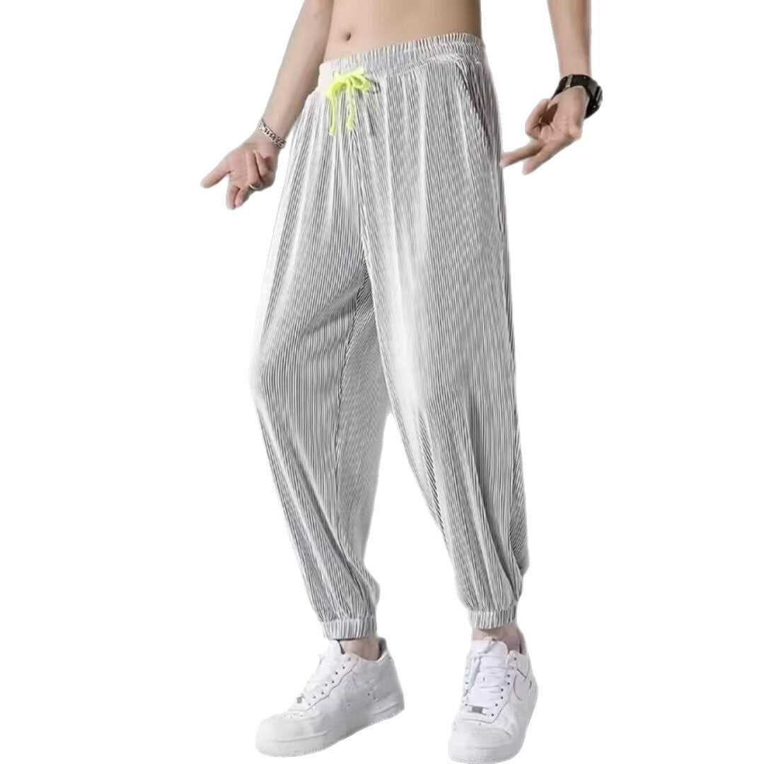Herren Entspannte Freizeithose mit elastischem Bund und modischem Streifen Drune