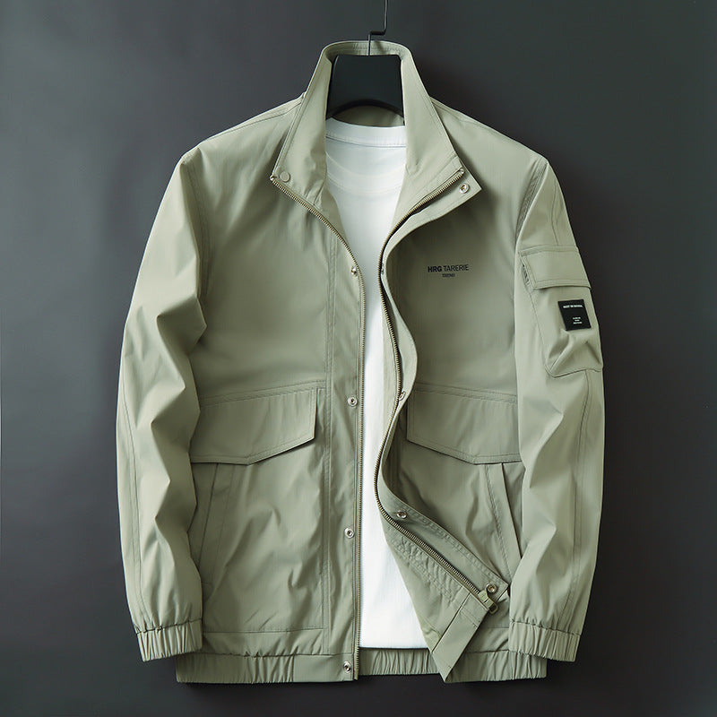 Herren Funktionale Fieldjacke mit Stehkragen, Armtasche und Pattentaschen Drune