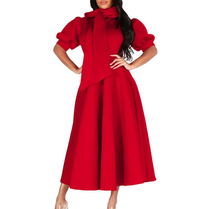 Damen Ballonkleid mit eleganter Schleifenverarbeitung und Taschen Drune