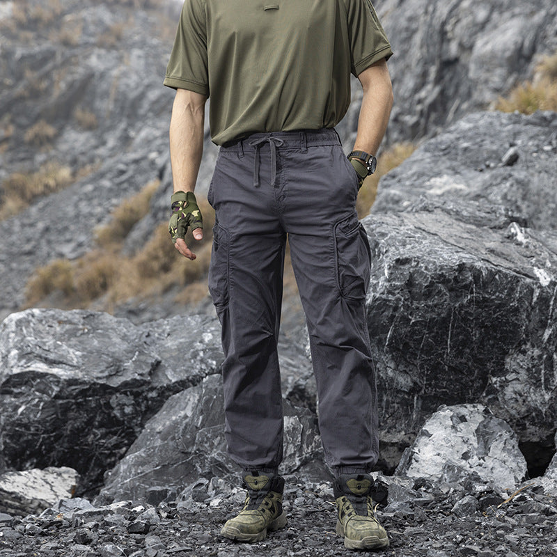 Herren Leichte Trekking‑Cargohose im Joggercut mit elastischem Knöchelabschluss und multifunktionalen Seitenklapptaschen Drune