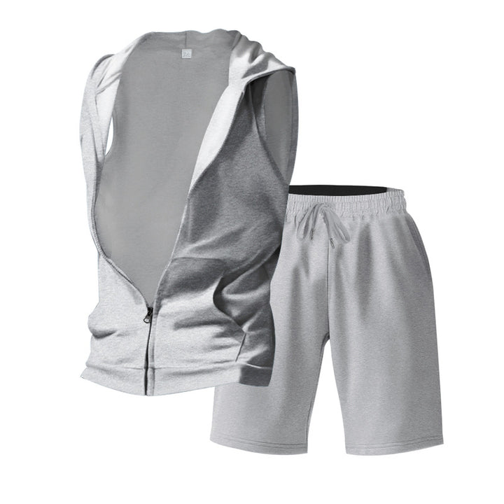Herren Sportlicher Hoodie und Shorts Set Drune