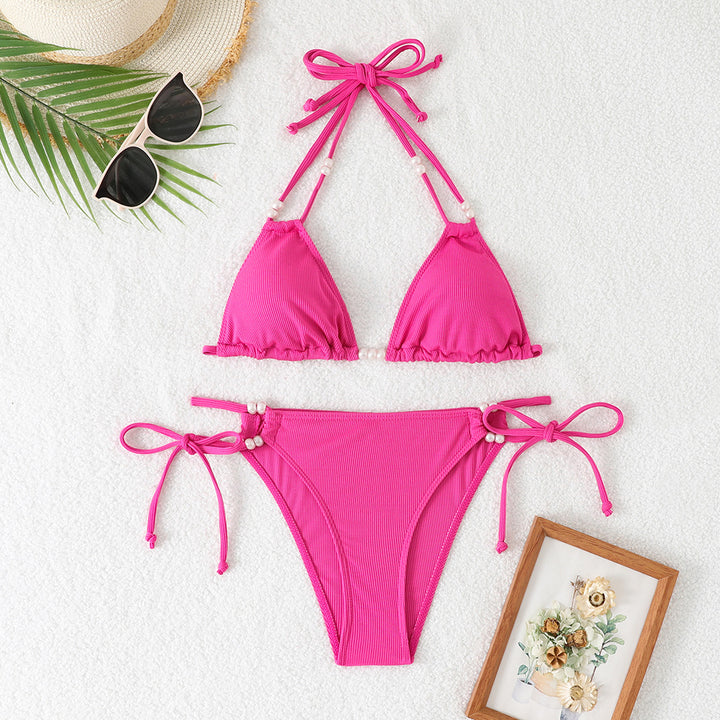 Damen Triangel-Bikini mit raffinierten Perlenakzenten Drune