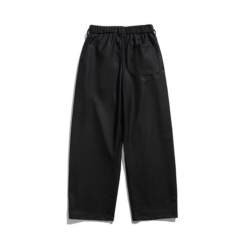 Herren Weite Bundfalten-Hose mit elastischem Tunnelzugbund und Cropped-Schnitt Drune