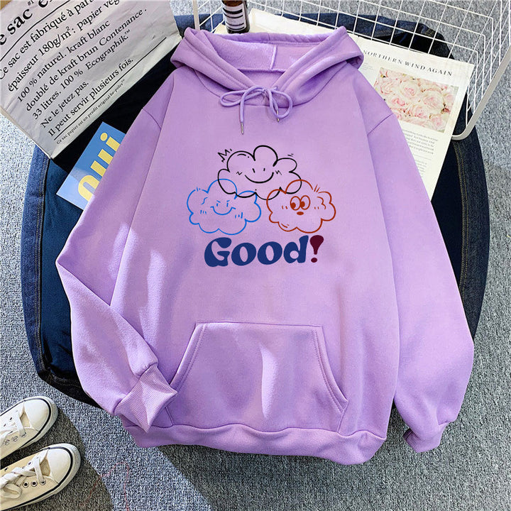 Damen Kapuzenpullover mit kreativem Cartoon-Motiv und bequemer Passform Drune