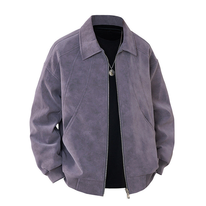 Herren elegante Wildlederjacke mit strukturiertem Schnitt Drune