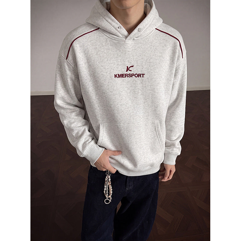 Herren Lässiger Kapuzenpullover im Sportstyle mit Kontrastpaspel und Kängurutasche Drune