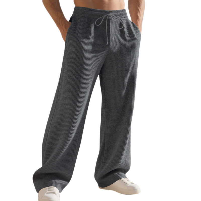 Herren Relaxed-Fit Strick-Jogginghose mit feiner Rippstruktur Drune