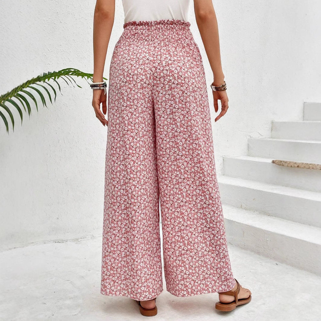 Damen Palazzo-Hose mit weitem Bein und gerafftem Elastikbund Drune