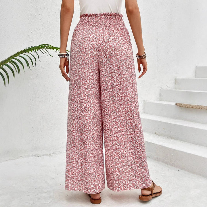 Damen Palazzo-Hose mit weitem Bein und gerafftem Elastikbund Drune