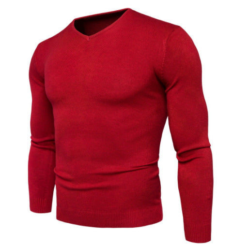 Herren feiner V-Ausschnitt Pullover aus hochwertiger Baumwolle Drune