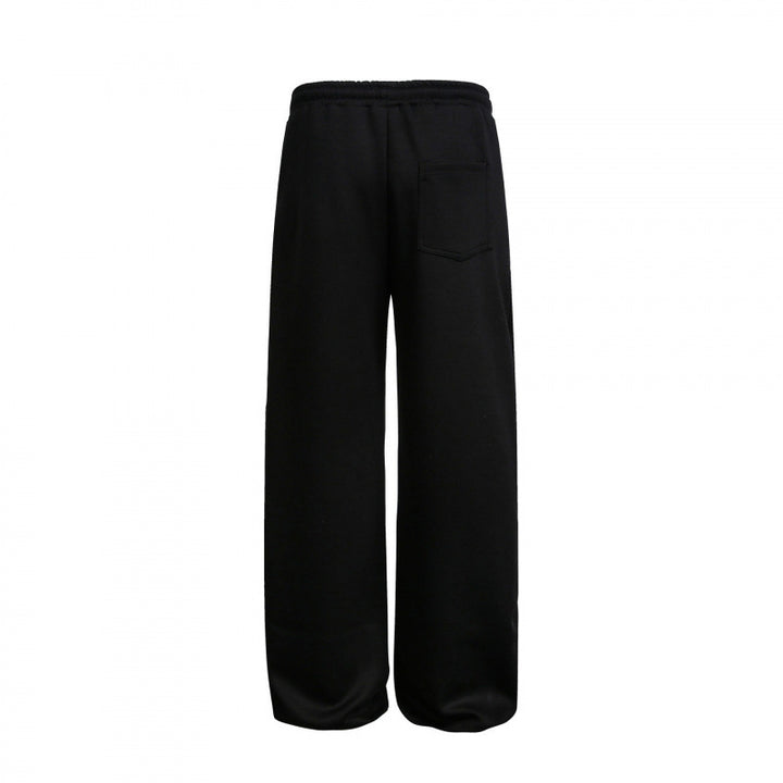 Damen Weite High‑Waist Relax-Sweat-Hose mit Kordelbund und dekorativen Schrittnahtlinien Drune
