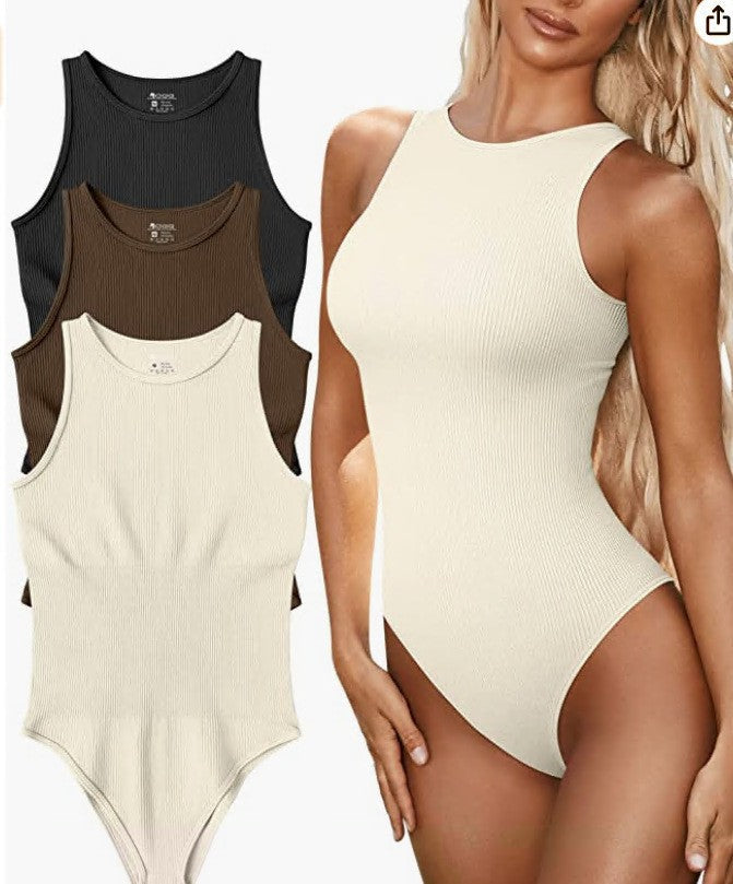 Damen nahtloser Badesuit mit sportlichem Schnitt und rippstrukturiertem Design Drune