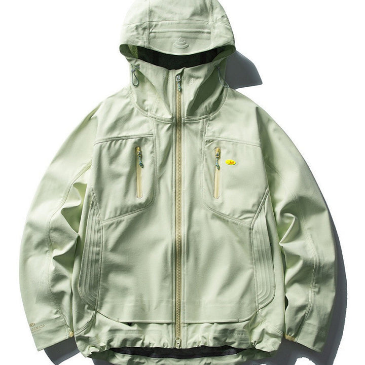 Unisex Technische Softshell-Fieldjacke mit verschweißten Nähten, vier Reißverschlusstaschen und verlängerter Rückenpartie Drune