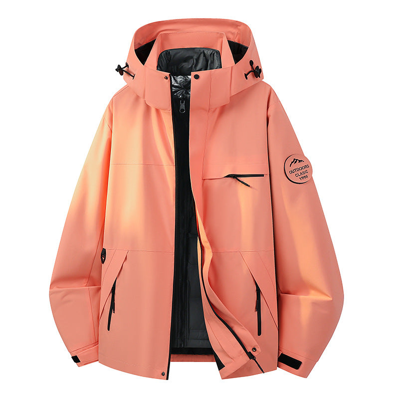 Herren Wetterfeste dreilagige Hardshelljacke mit verstellbarer Kapuze, verschweißten Nähten & Multifunktionstaschen Drune