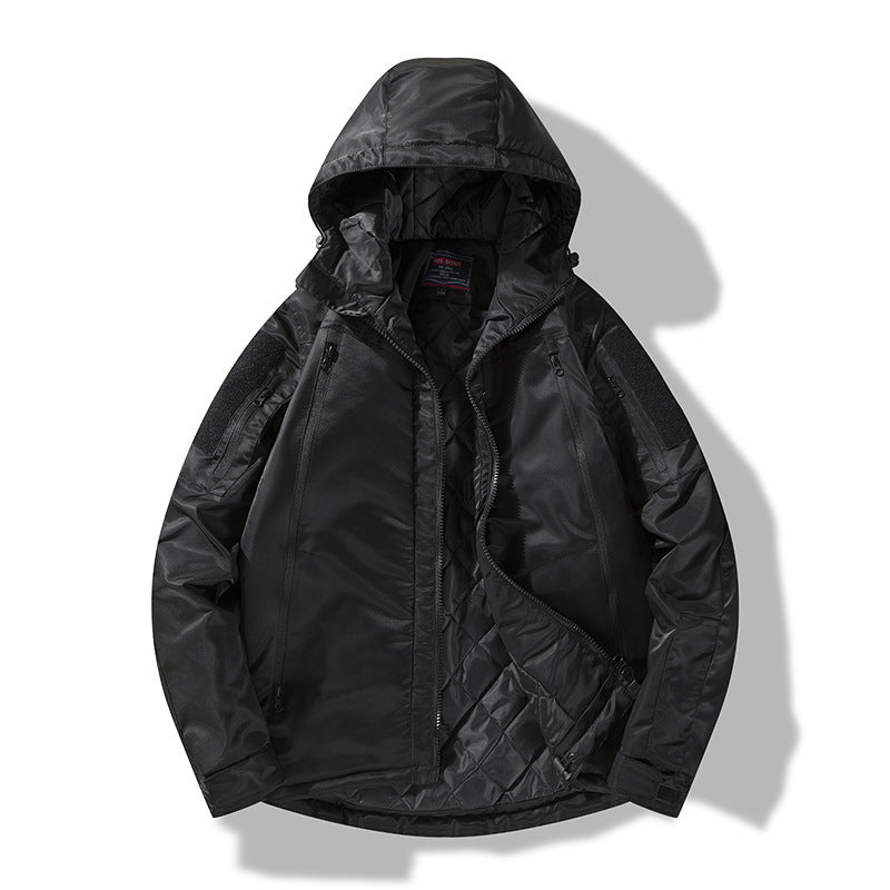 Herren gesteppte taktische Winterjacke mit Kapuze und wasserabweisendem Außenmaterial Drune
